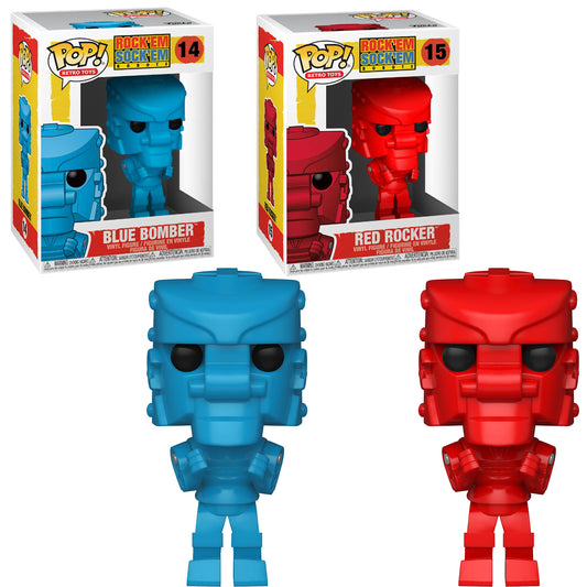 Rock 'Em Sock' Em Robot Blue & Robot Red Funko POP! Vinyl Mattel Set Imperfect