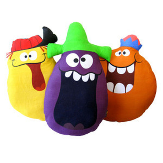 Funny Face Plush Pillow Goofy Grape, Lefty Lemon, Jolly Olly Orange 3 Pack
