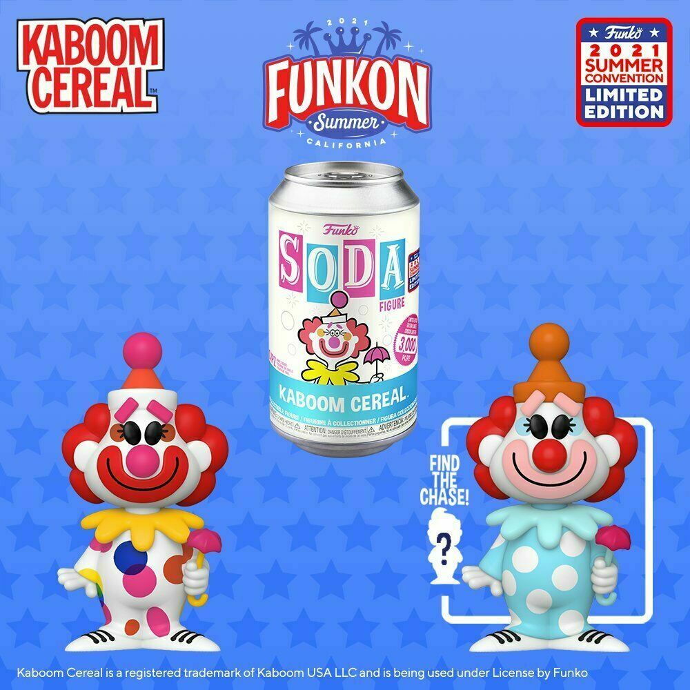 Kaboom Cereal 2021 Virtual Funkon Exclusive Figure Can Funko Soda Clown