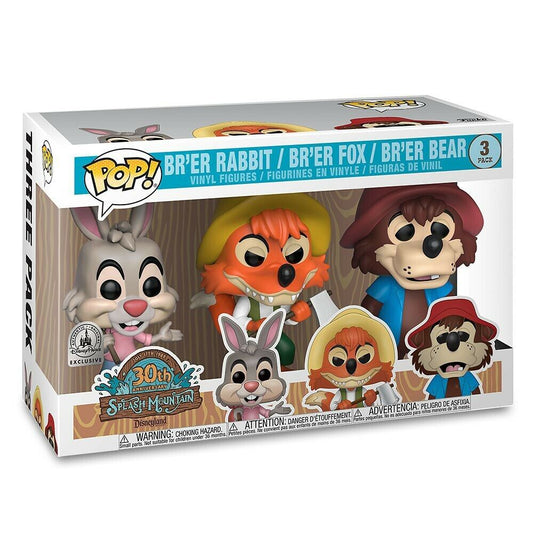Funko Pop! Disney Exclusive Splash Mountain 3 Pack 30th Anniversary Ride Characters Br'er Rabbit, Fox, and Bear