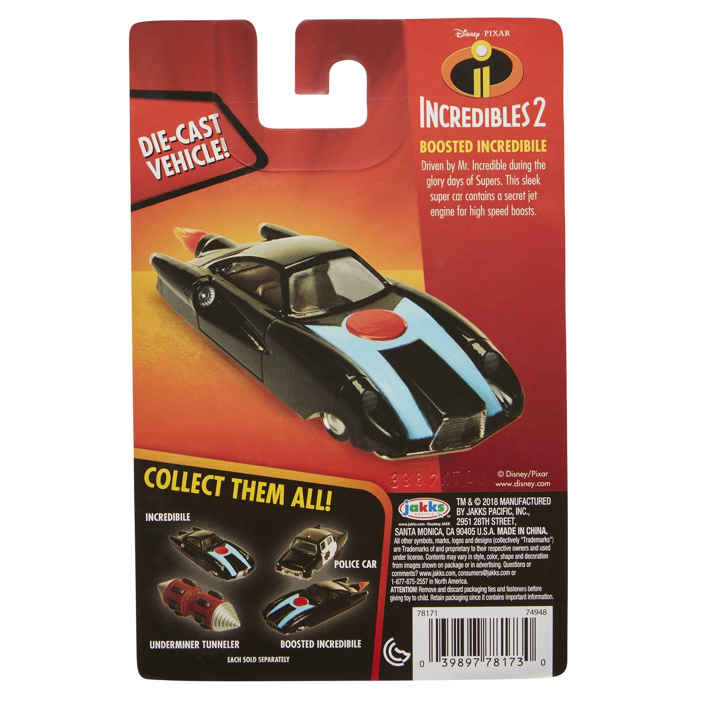 Incredibles Die Cast Vehicle Boosted Incredible (1:64) Scale Car